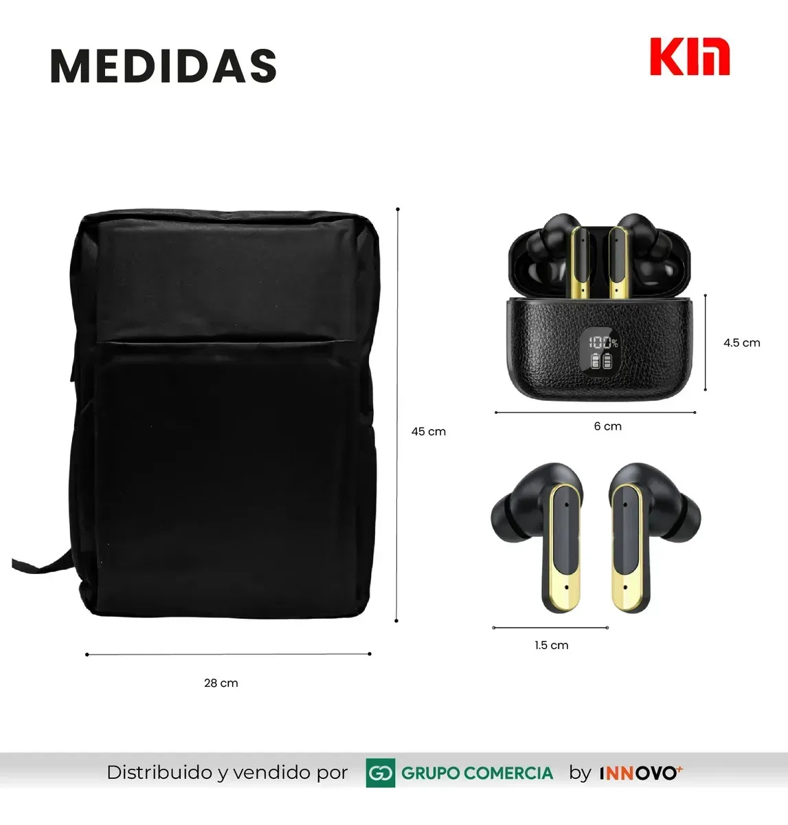 Morral Bolso Negro Compartimiento Laptop Con Audífonos Bluetooth Oxford img #3