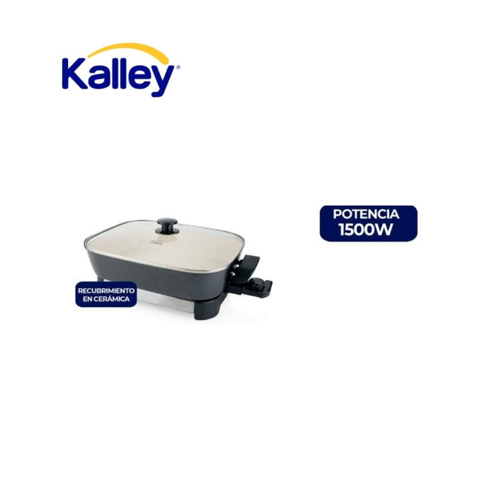 Sartén Eléctrico Kalley 1500W Recubrimiento Cerámico Antiadherente img #1