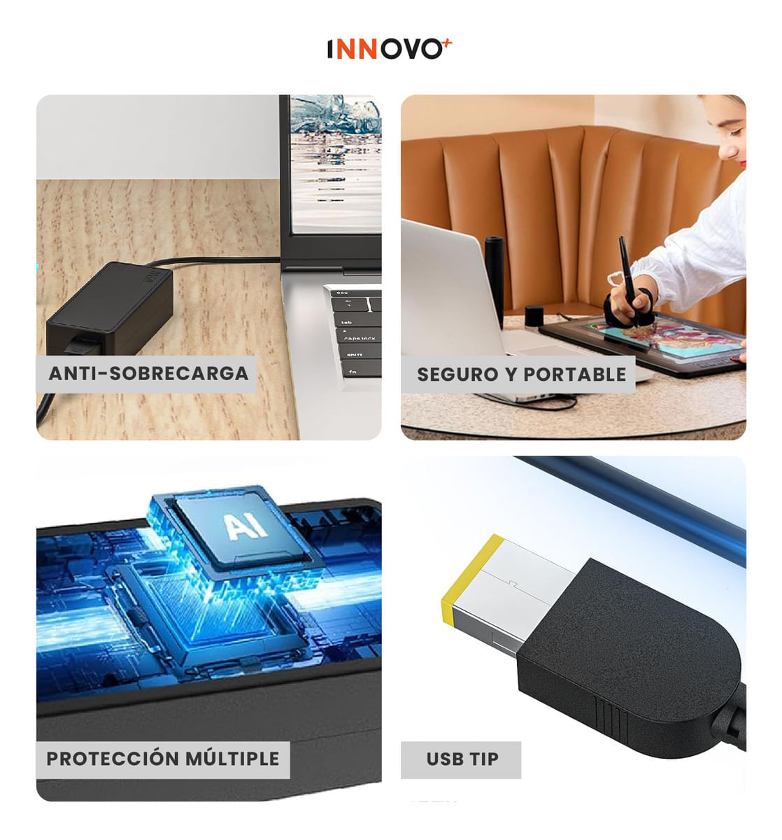 Cargador Laptop Universal Portátil Hasta 65w Tipo USB Con Lenovo Thinkpad img #7