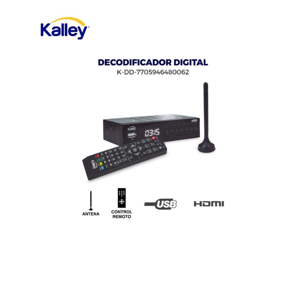 Decodificador Digital Kalley TDT HDMI USB con Control Remoto y Antena img #1