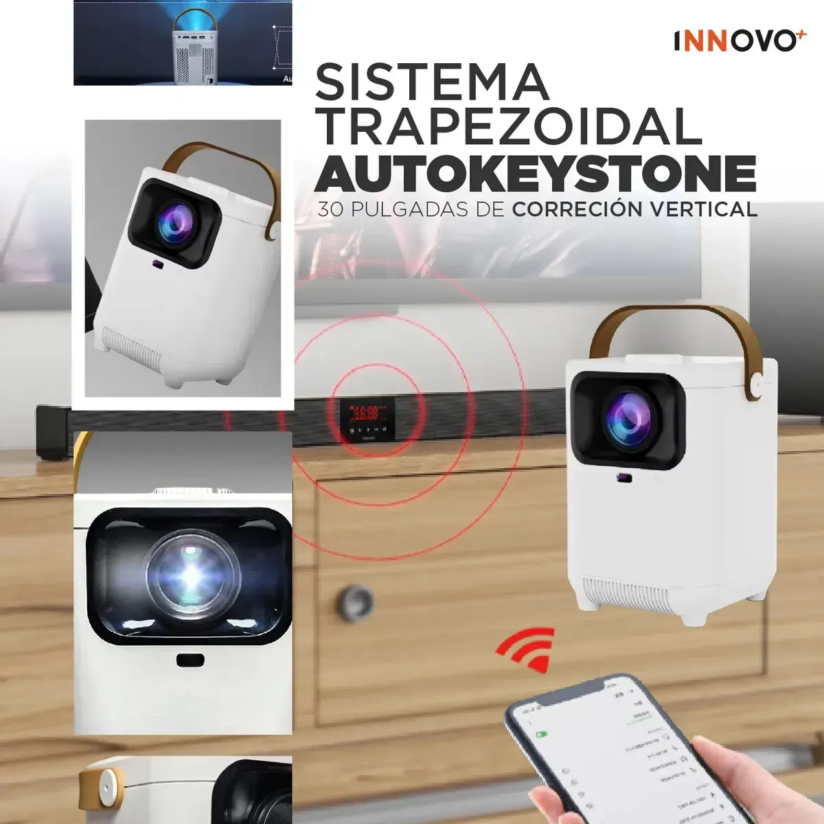 Proyector Android 4k E350 Sistema De Sonido 2.1 Subwoofer Wifi Bluetooth 5.0 img #3