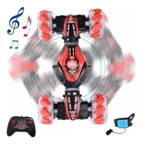 Carro Control Remoto 4x4 Sensor Manilla Juguete 2 Controles Rojo img #2