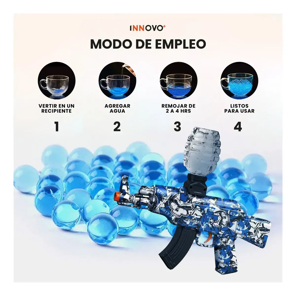 Rifle Mini Ak-47 Hidrogel Automático Pistola + 50.000 Orviz img #5