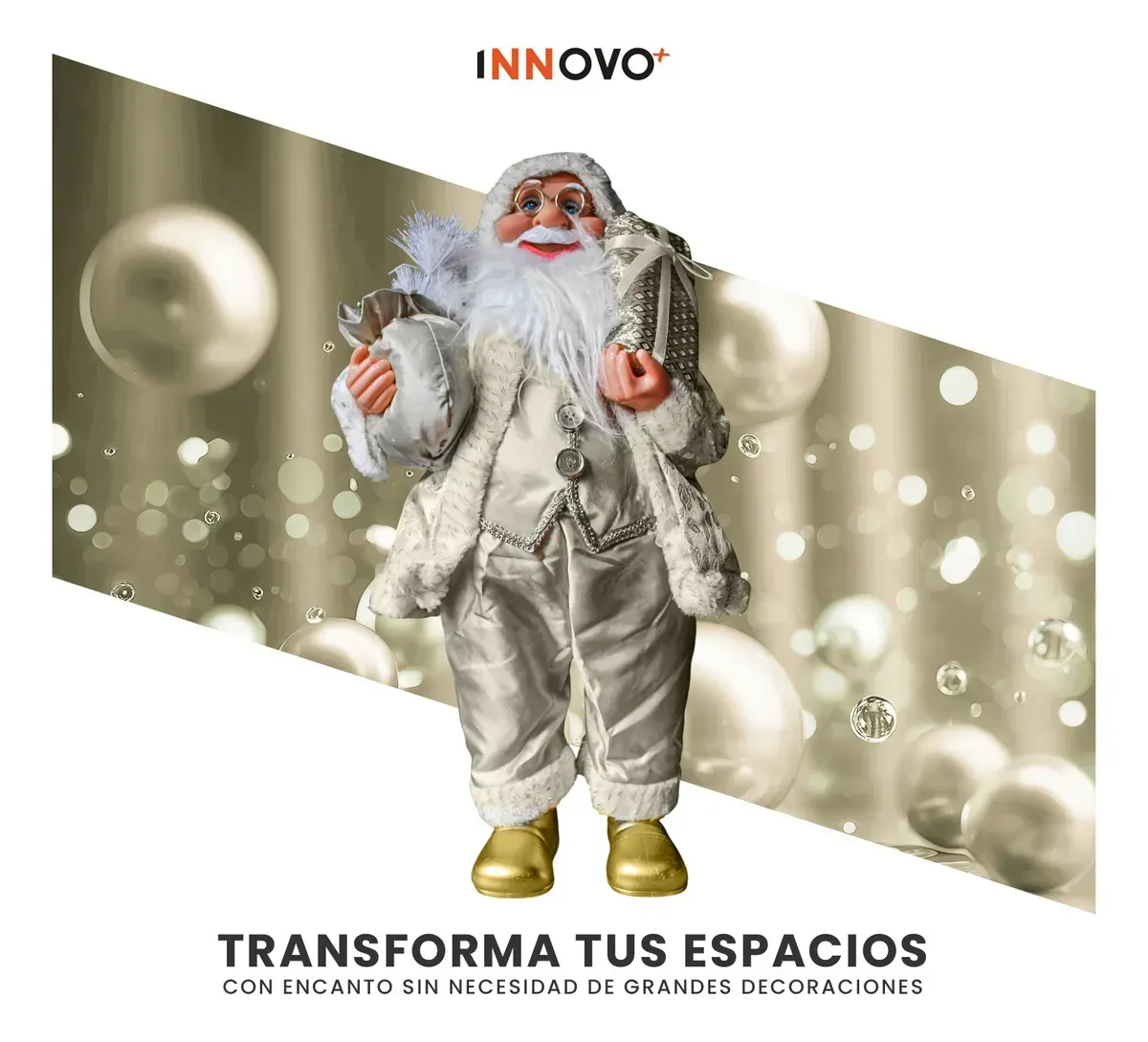 Papá Noel Dorado Decorativo 60cm Santa Claus Realista Navidad img #4