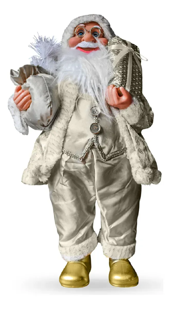 Papá Noel Dorado Decorativo 60cm Santa Claus Realista Navidad img #1