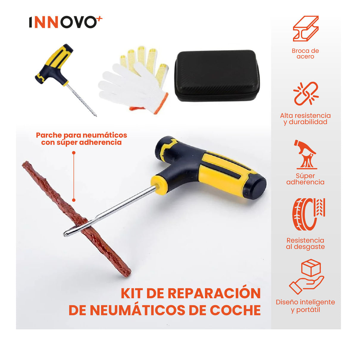 Kit De Despinche Rápido Para Llantas Carro Moto Con Estuche img #4