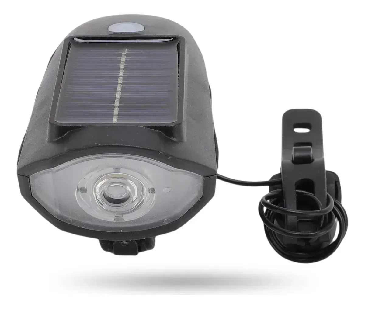 Luz Solar Para Bicicleta Con Bocina Integrada - Faro Led 3 Modos Ipx4 img #1