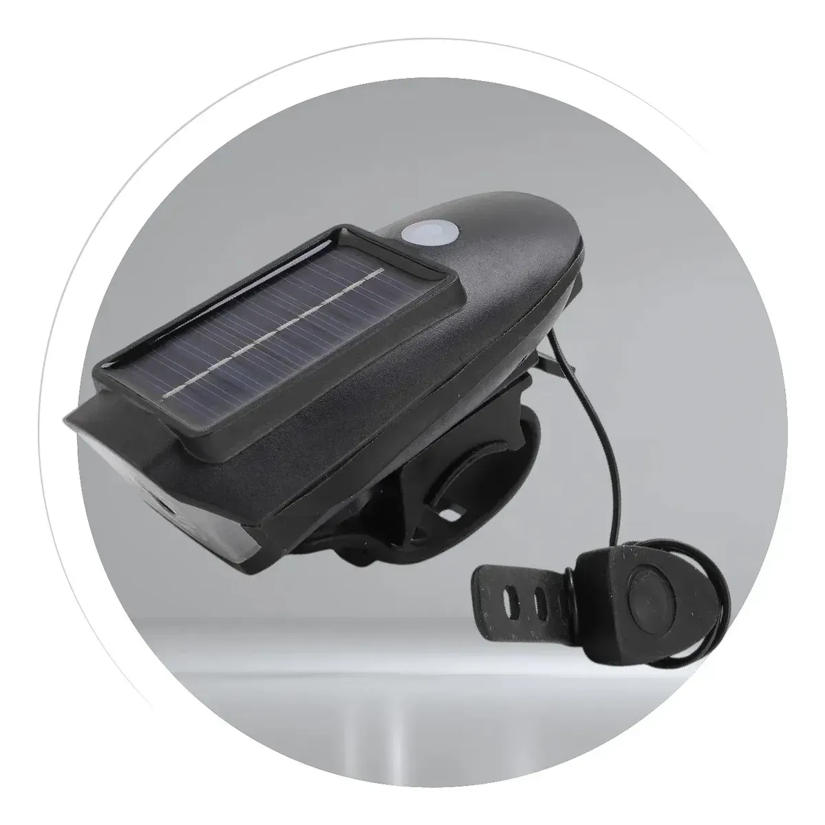 Luz Solar Para Bicicleta Con Bocina Integrada - Faro Led 3 Modos Ipx4 img #8