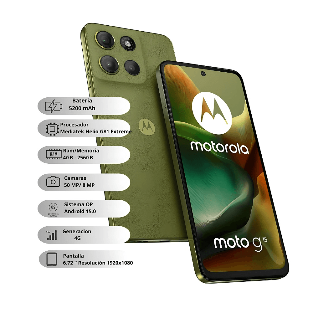 Celular Motorola G15 256 GB 4GB RAM DUAL SIM + Obsequio Smartwatch Mobulaa Original img #3
