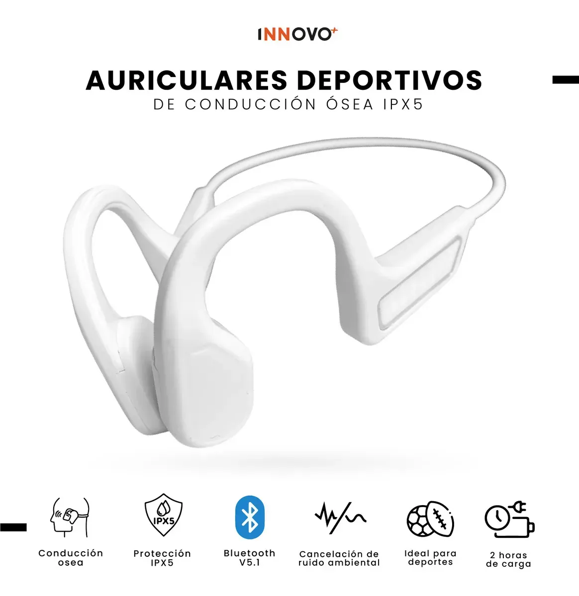 Auriculares Deportivos De Conducción Ósea Bluetooth Ipx5 Para Entrenamiento img #3