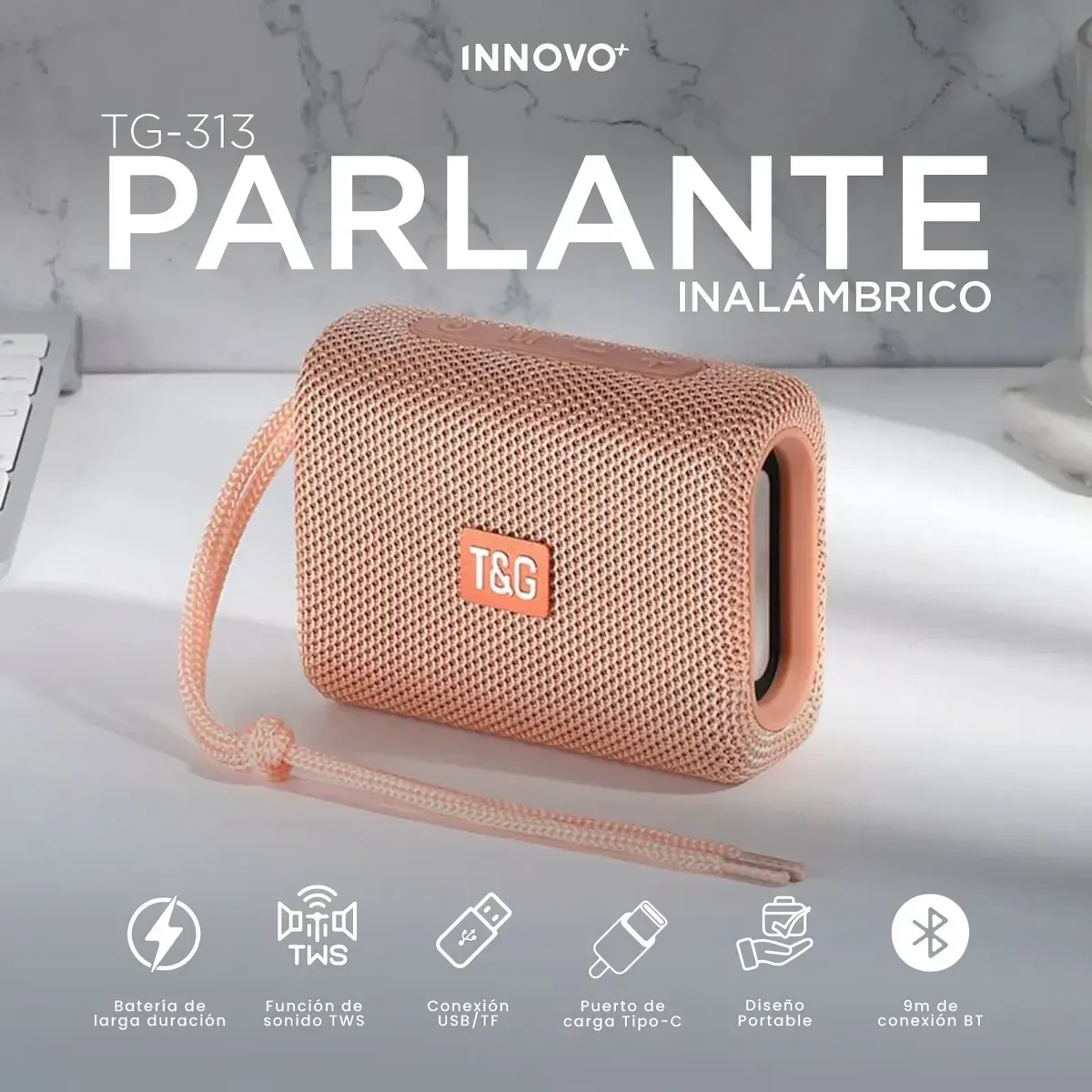 Parlante Bluetooth T&amp;g Inalámbrico Portátil Rosa Rosa Chicle 5v Rosa Chicle 5v img #3