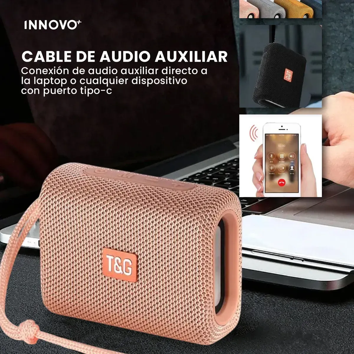Parlante Bluetooth T&amp;g Inalámbrico Portátil Rosa Rosa Chicle 5v Rosa Chicle 5v img #7
