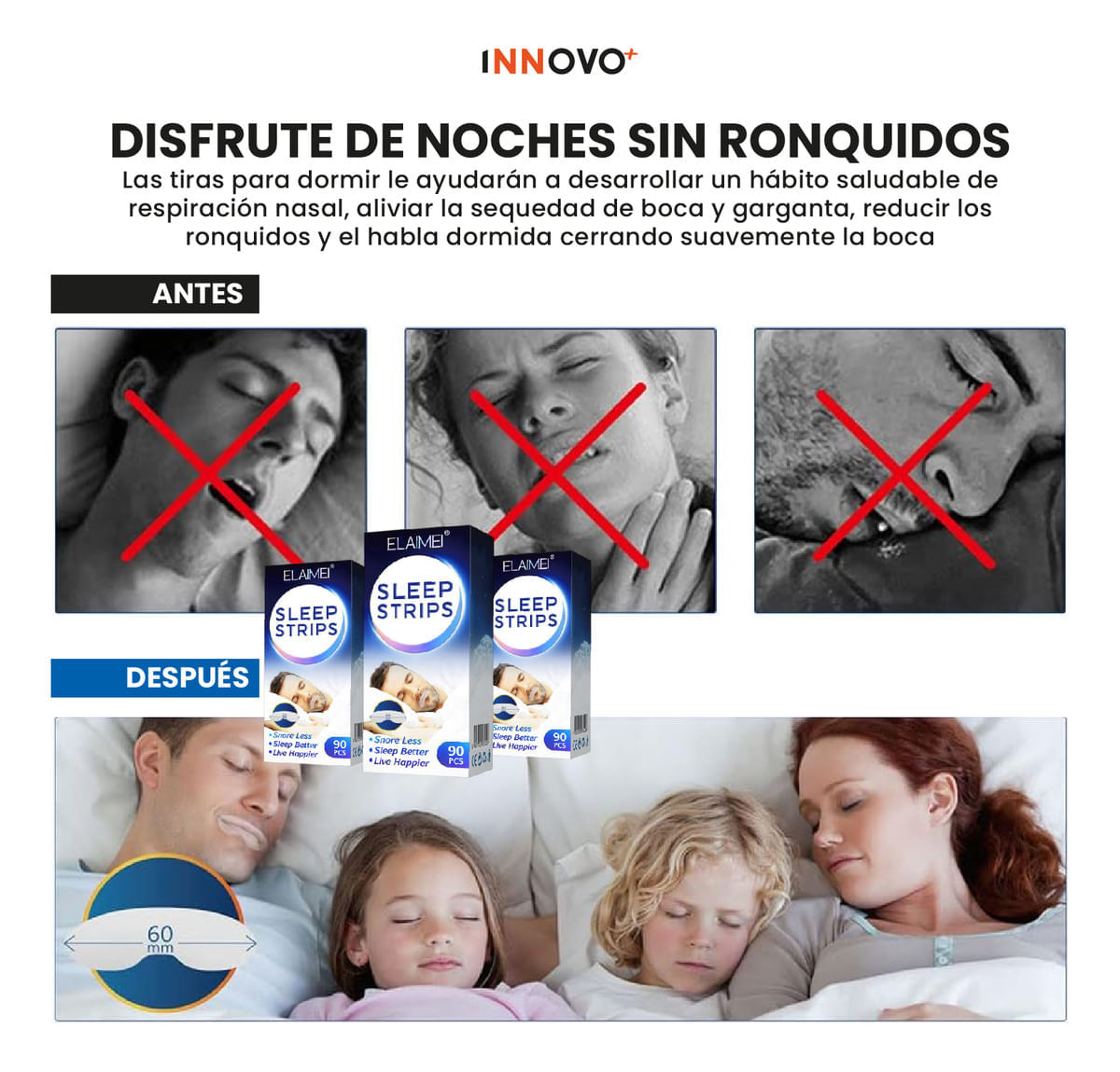 Tiras Para Dormir Antirronquidos 270 Pcs Mejora La Respiración img #6
