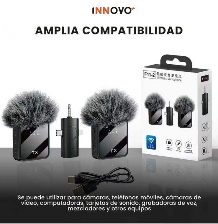 Micrófono Solapa Doble Inalámbrico Profesional Tipo C Ip Jack img #5