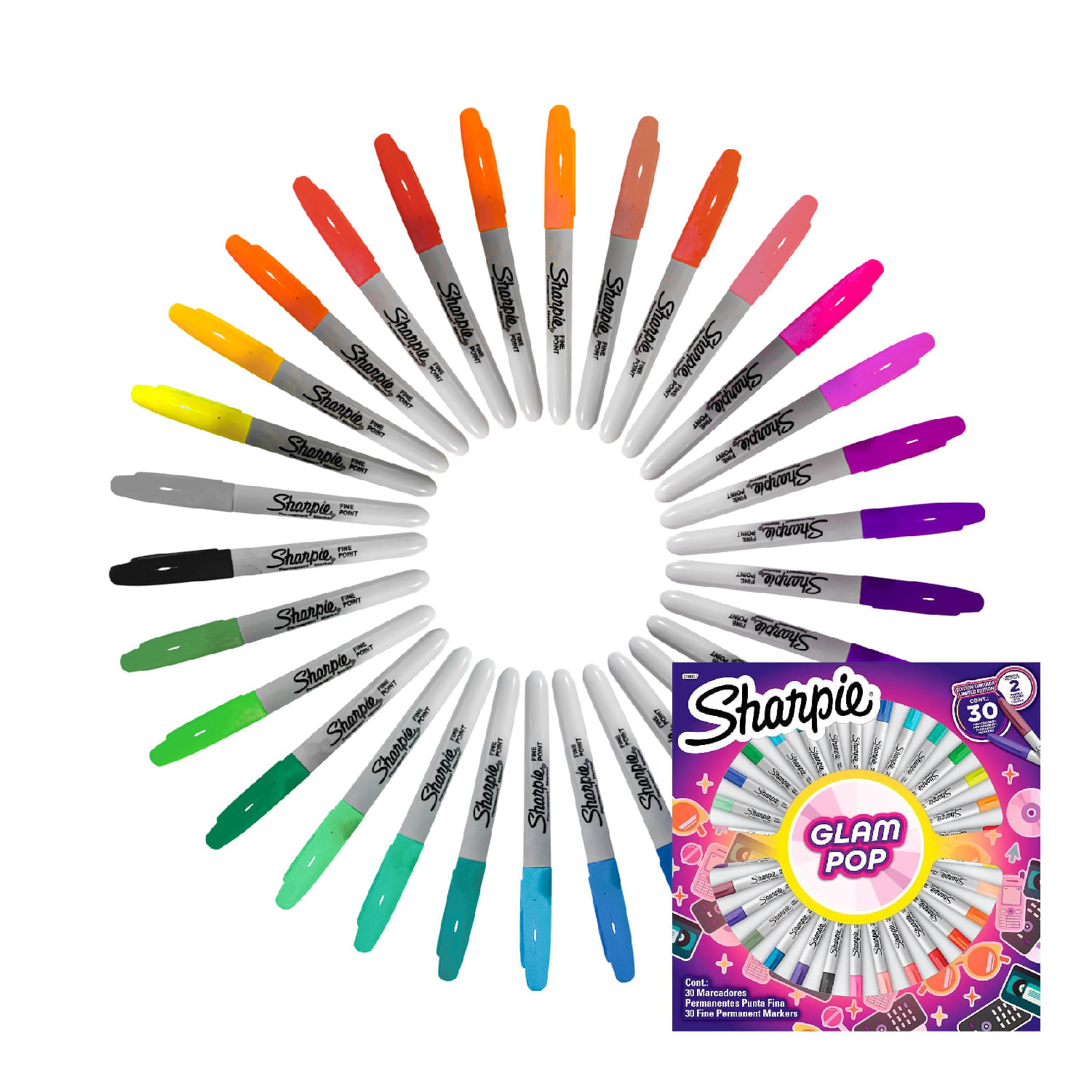 Set Sharpie Glam Pop Edición Especial x 30 Marcadores ¡Libera tu Creatividad con Descuento Exclusivo! img #1