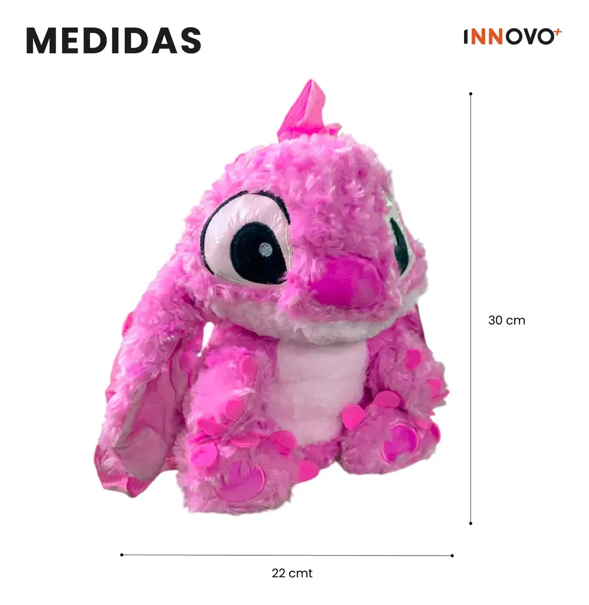 Morral Bolso Peluche Infantil Ángel Stitch Suave Tierno Rosa img #2