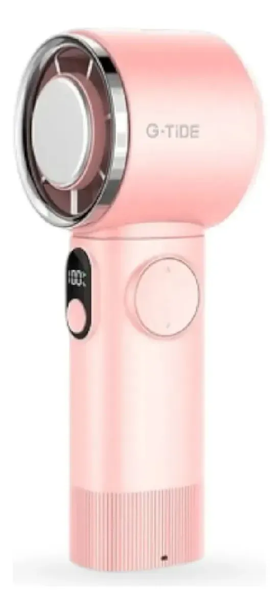 Mini Ventilador De Mano Rosa Con Pantalla Digital Enfriamiento Ice Cooling img #1