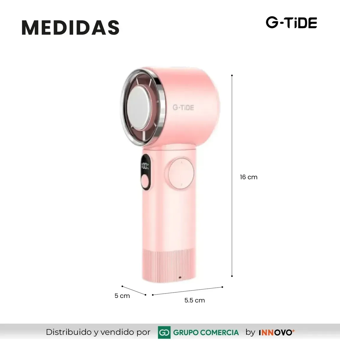 Mini Ventilador De Mano Rosa Con Pantalla Digital Enfriamiento Ice Cooling img #2