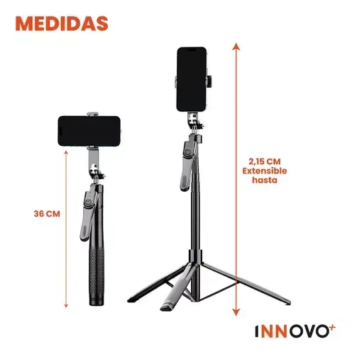 Trípode Palo Selfie Extra Largo 215 Cm Bluetooth Profesional img #4