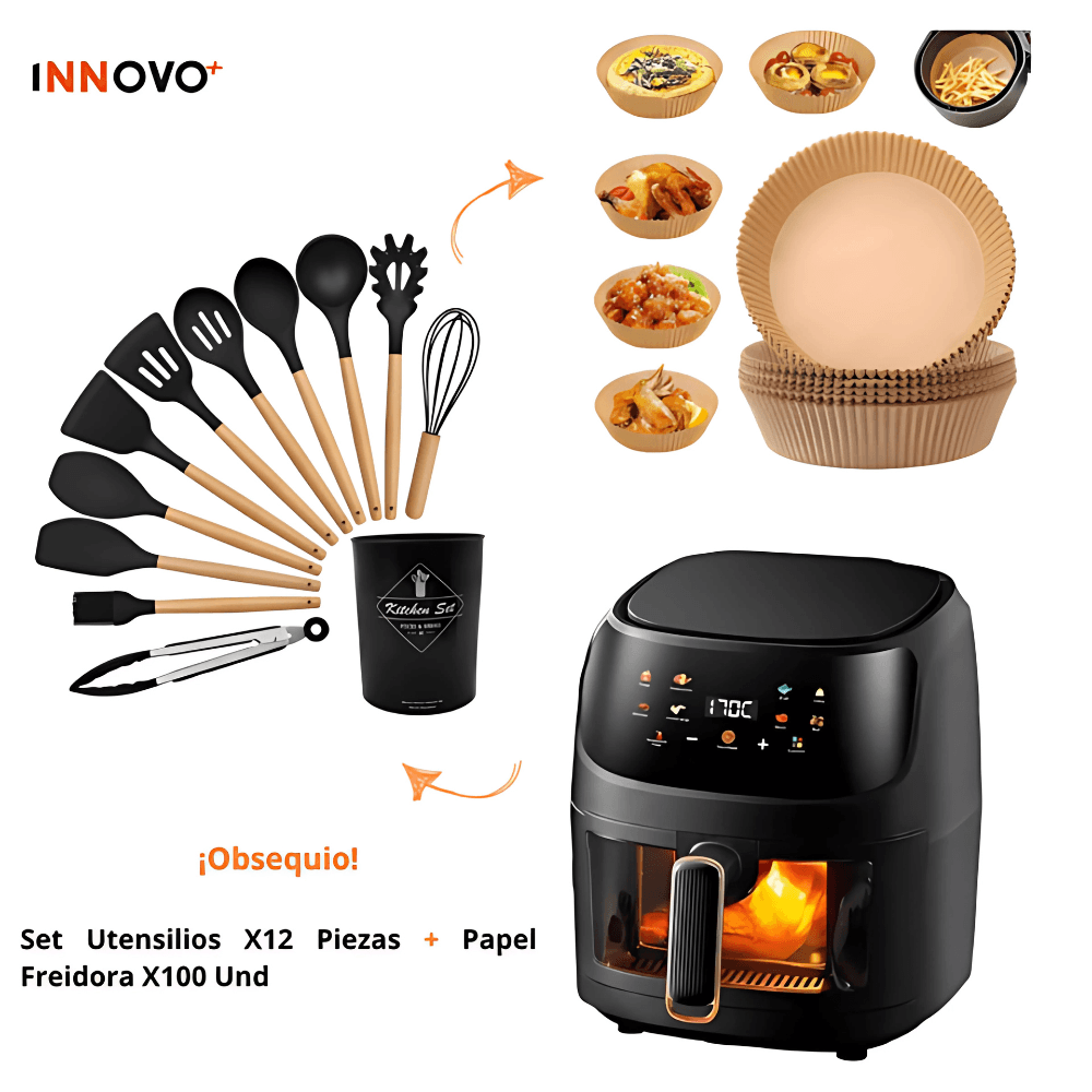 Freidora Olla De Aire Caliente 10L 2400W Digital Air Fryer Gran Capacidad + Obsequio img #1