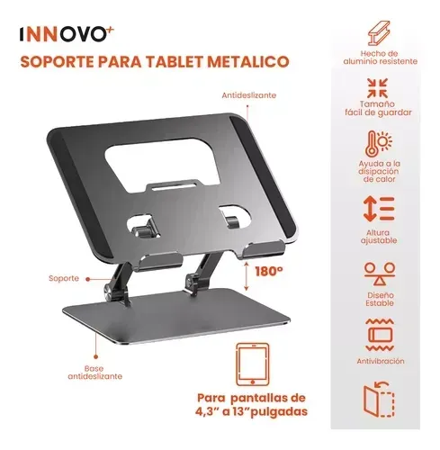 Base Soporte Tablet Celular Aluminio Ajustable Innovo img #3