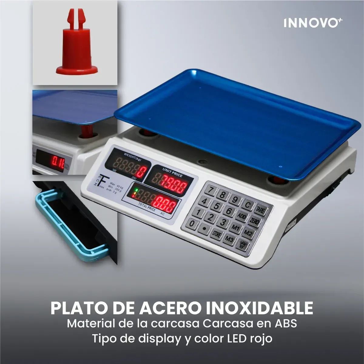 Gramera Báscula Digital Profesional 40kg Acero Inoxidable Con Memoria Acs 289bt img #2