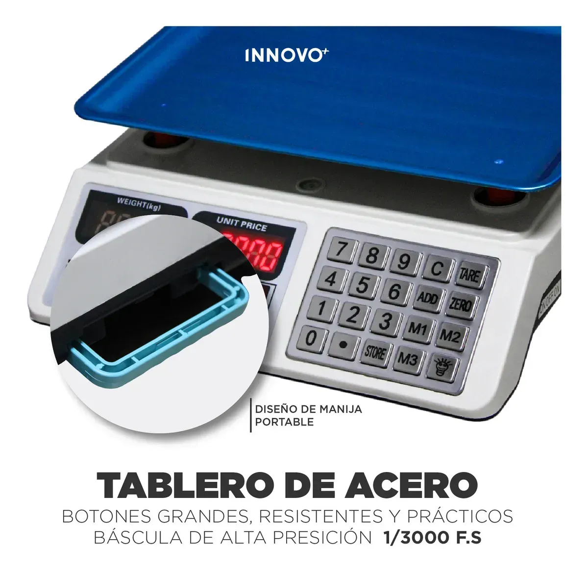 Gramera Báscula Digital Profesional 40kg Acero Inoxidable Con Memoria Acs 289bt img #6