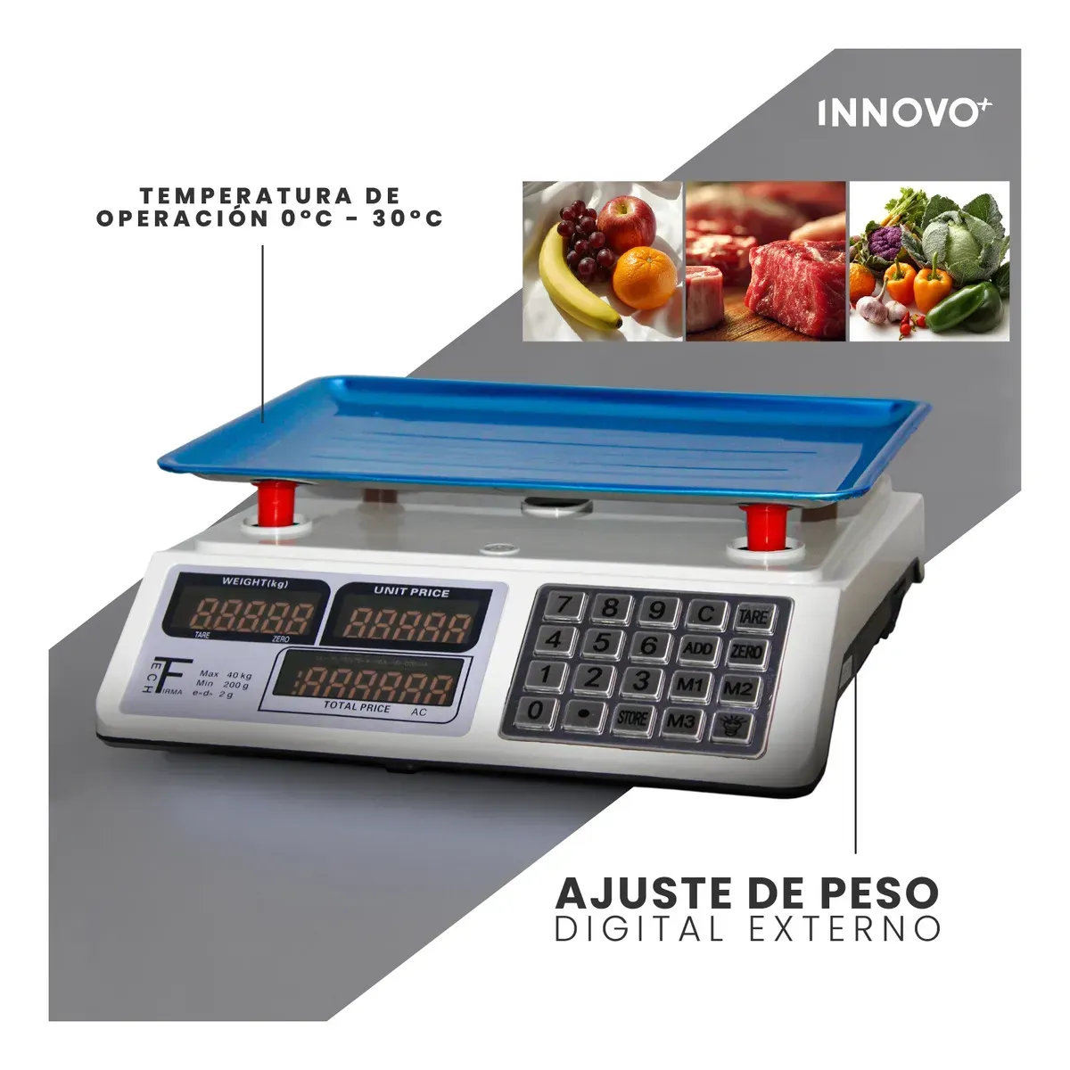 Gramera Báscula Digital Profesional 40kg Acero Inoxidable Con Memoria Acs 289bt img #5