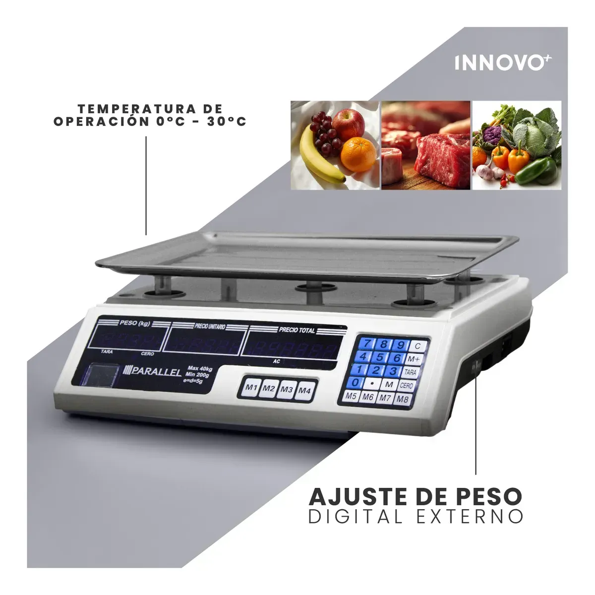Báscula Digital Gramera Comercial 40kg / 5g Profesional Exacta 110v 110v img #3