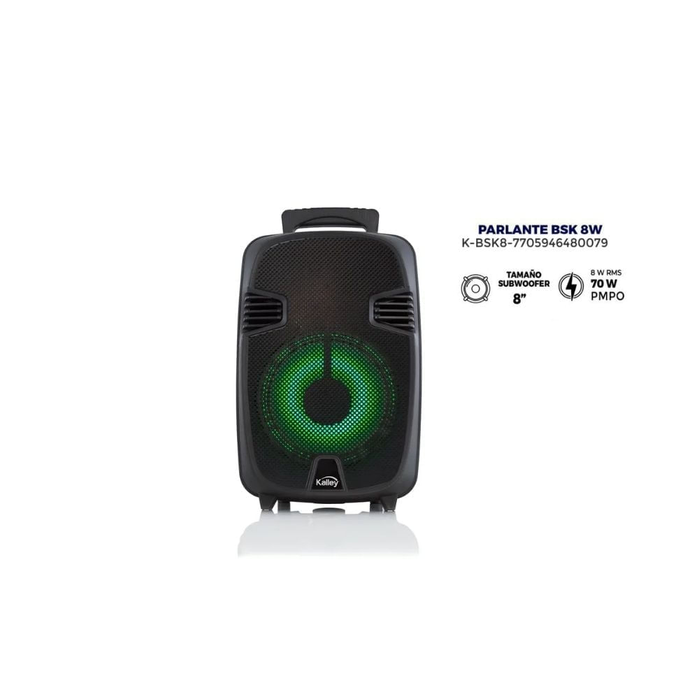 Parlante Portátil Kalley 8” Bluetooth 70W LED Batería Recargable Micrófono img #3