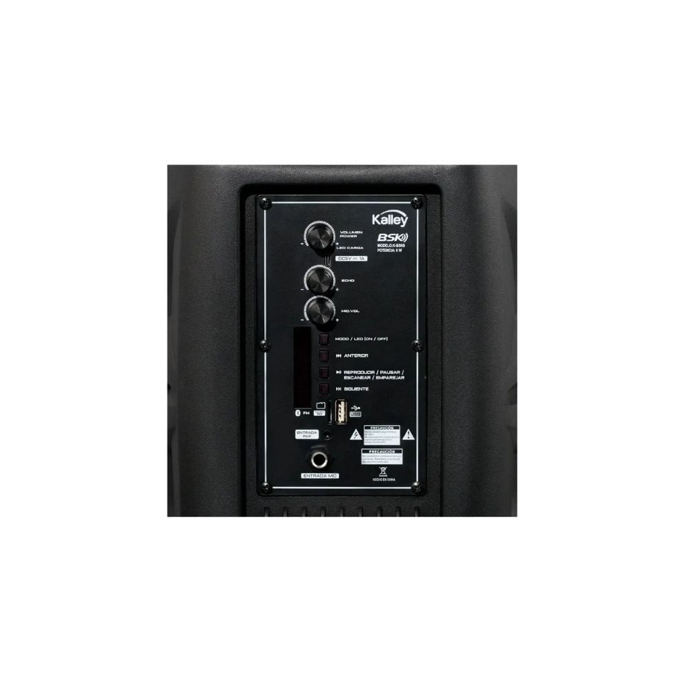 Parlante Portátil Kalley 8” Bluetooth 70W LED Batería Recargable Micrófono img #5