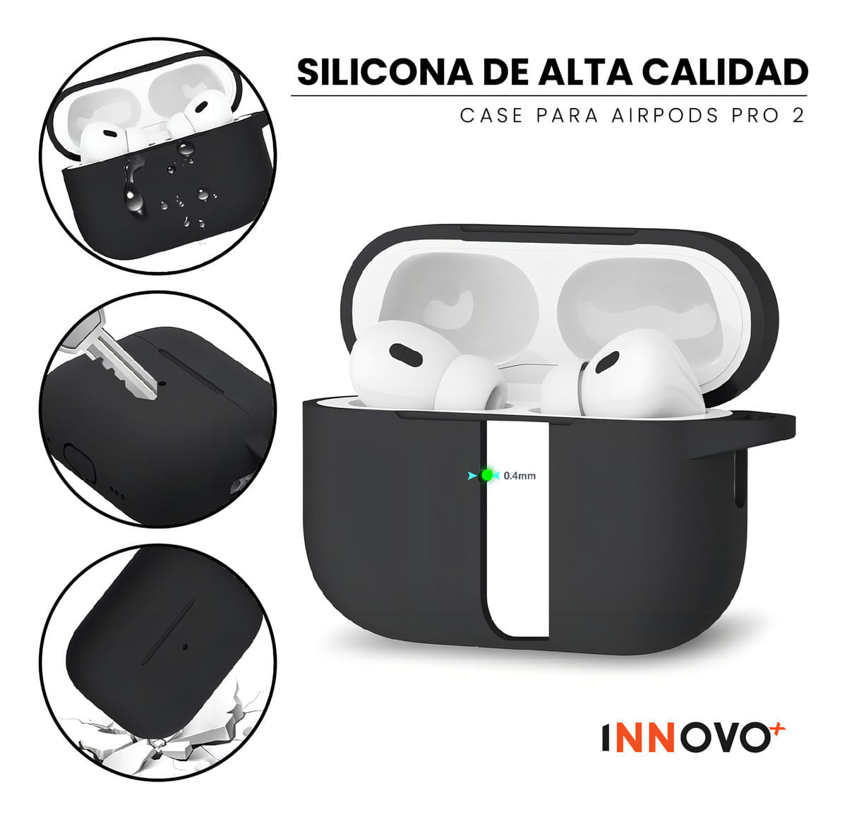 Audífonos Inalámbricos Con Estuche Negro Pods 2 Generación Bluetooth img #6