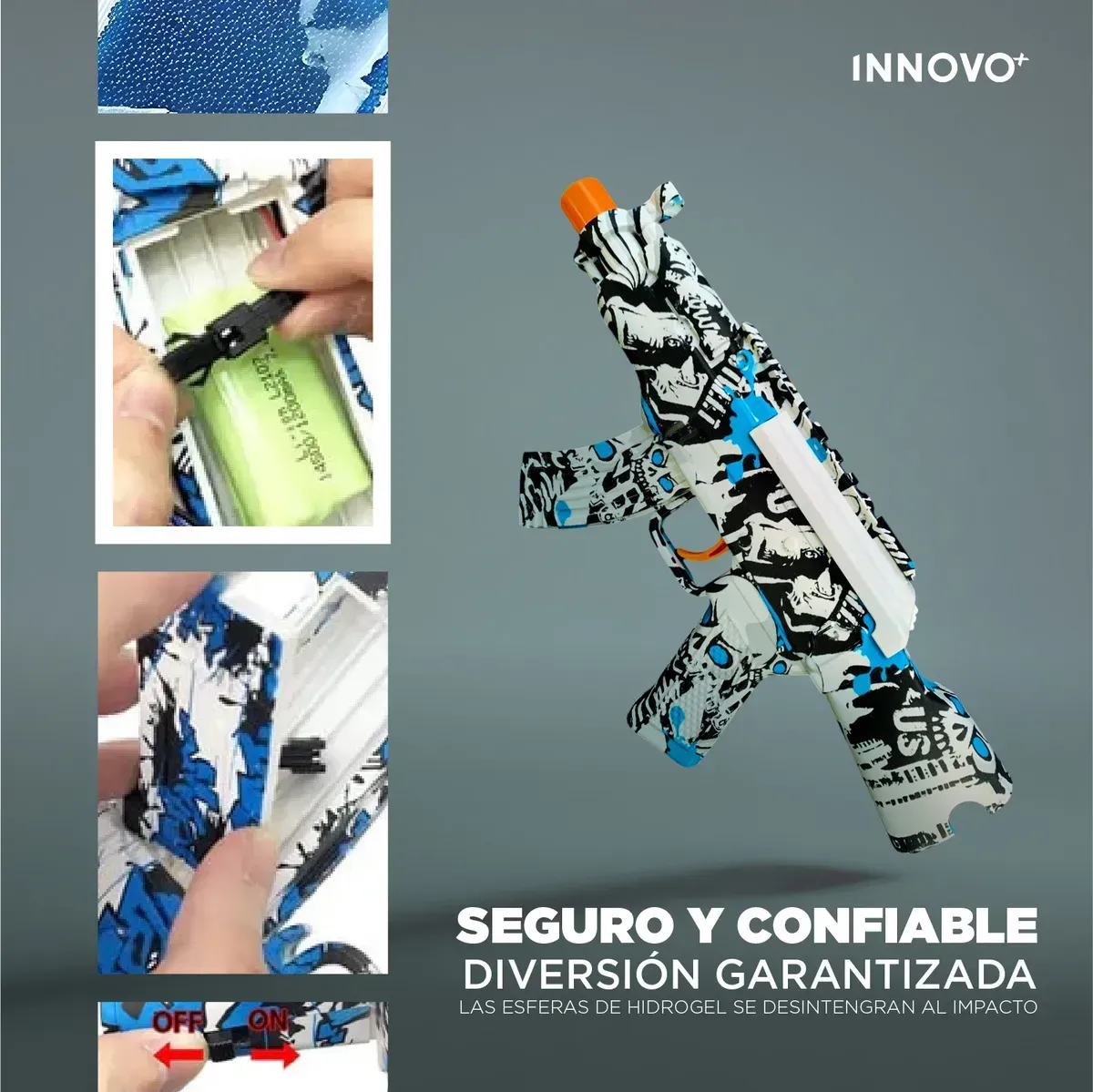 Rifle Juguete Mp5 Hidrogel Recargable + 10.000 Balas Recargable img #2