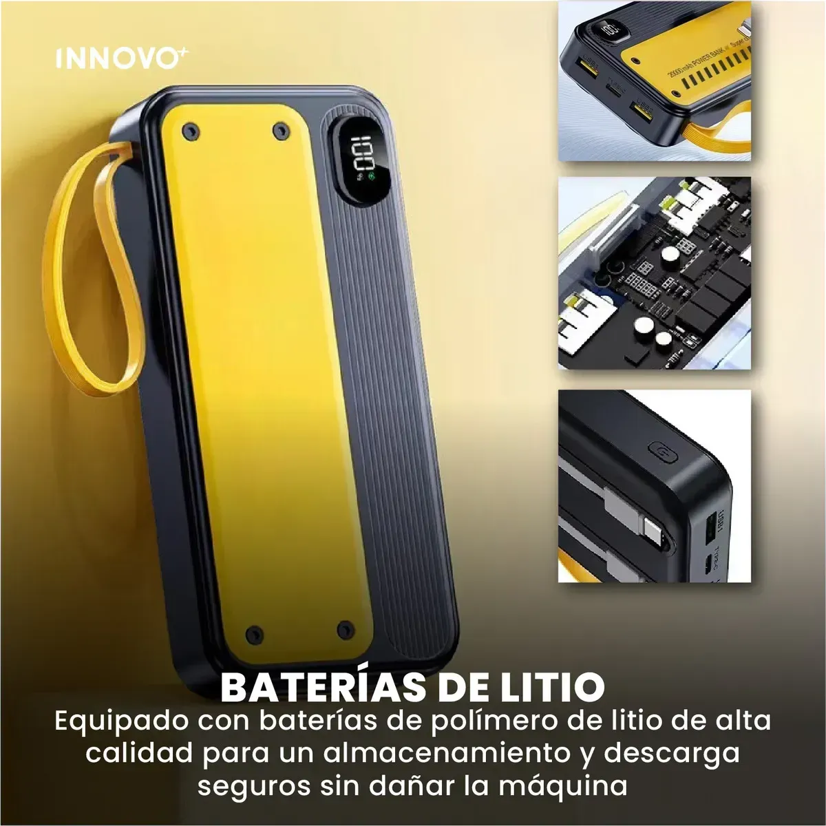 Power Bank 15000mah Carga Rápida 20w Con Cables img #2