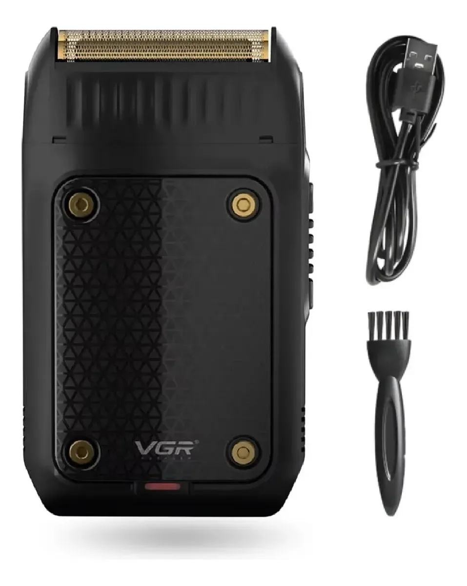 Afeitadora Eléctrica Profesional Vgr-353 Rasuradora Recargable Usb Negro Negro img #1