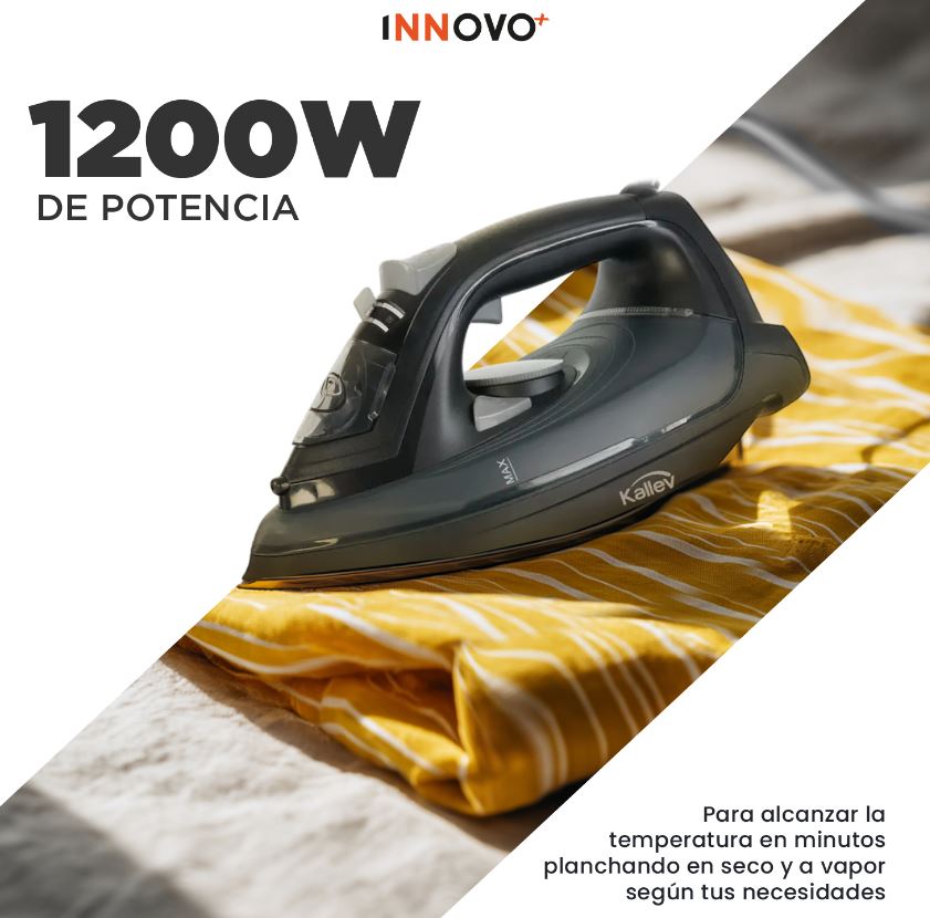 Plancha a Vapor Kalley 1200W Antigoteo Tanque 300ml Ropa Perfecta img #5