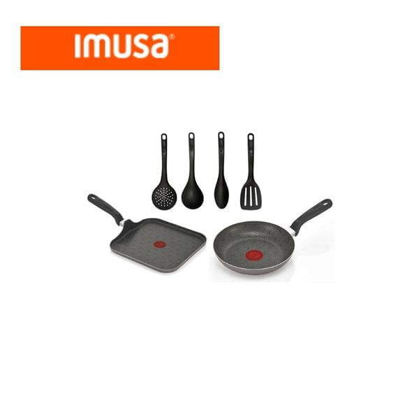Set de Sartenes y Utensilios Antiadherentes IMUSA Cocina Fácil 7 Piezas img #1