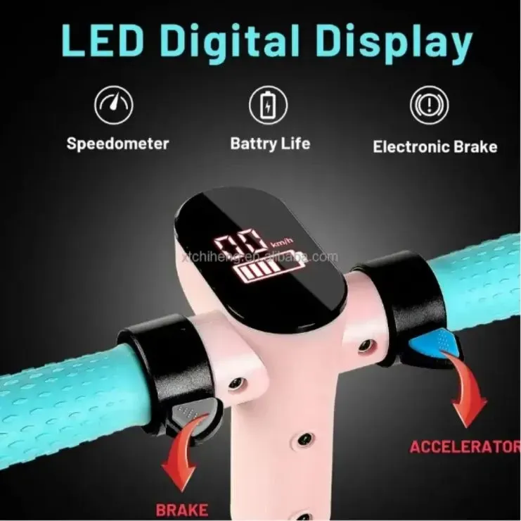 Patineta Eléctrica Plegable Infantil Suspensión Y Frenos Seguros Rosa Beston Rosa Claro Rosa Claro img #4