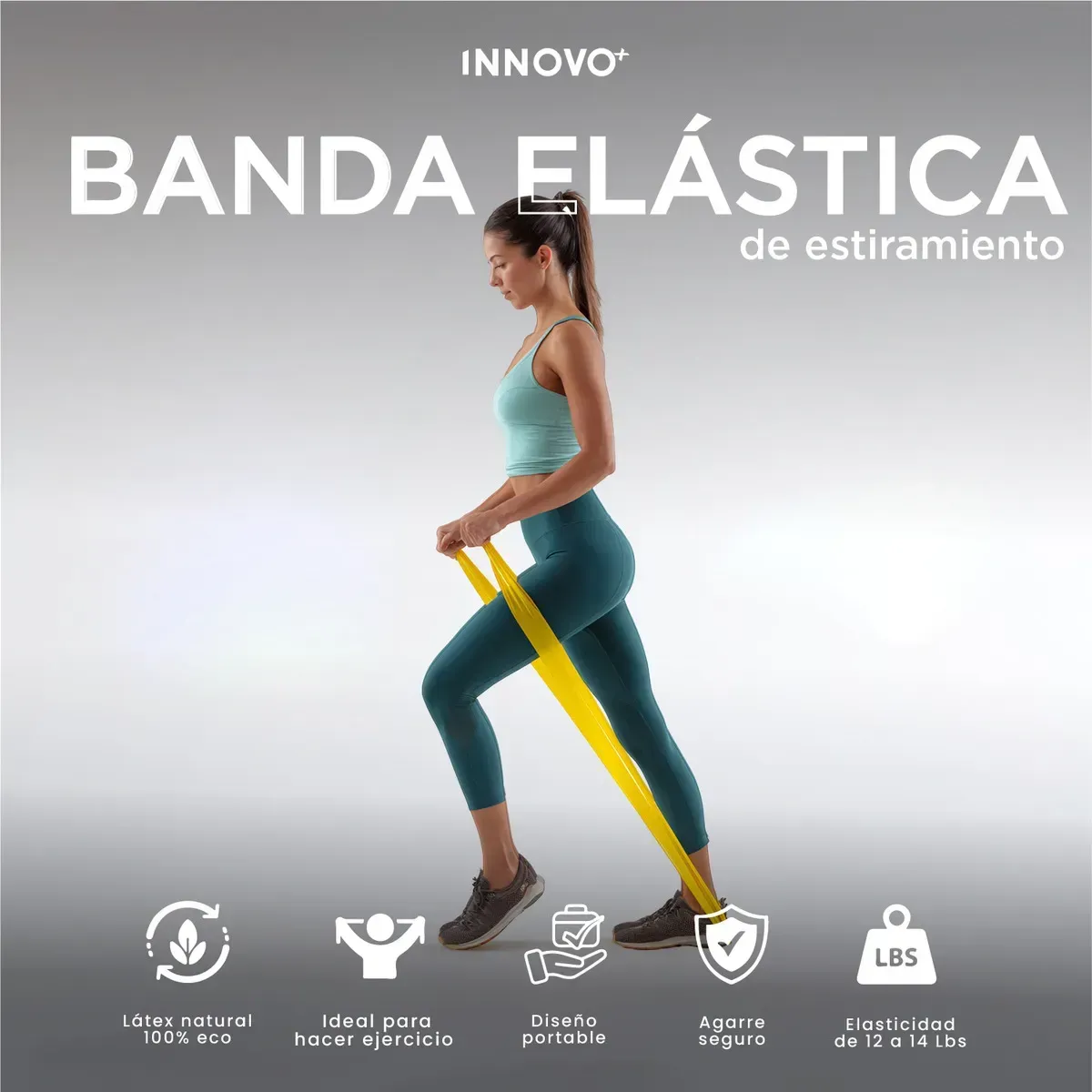 Banda Elástica De Estiramiento 150 Cm Rehabilitacion Yoga img #2
