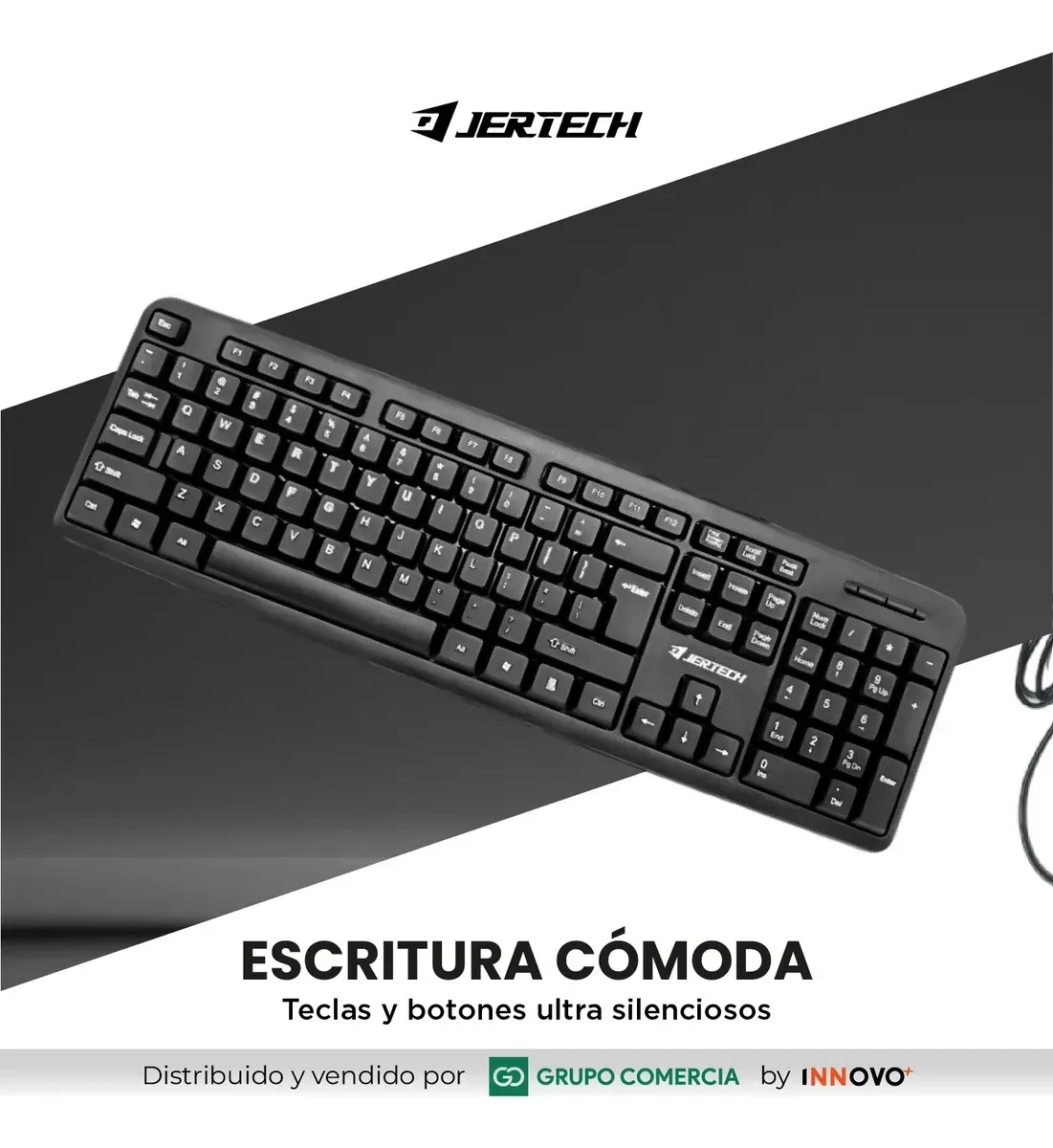 Teclado Jertech K-328 Teclas Silenciosas Compatible Con Pc, Mac Y Android Negro Negro img #8