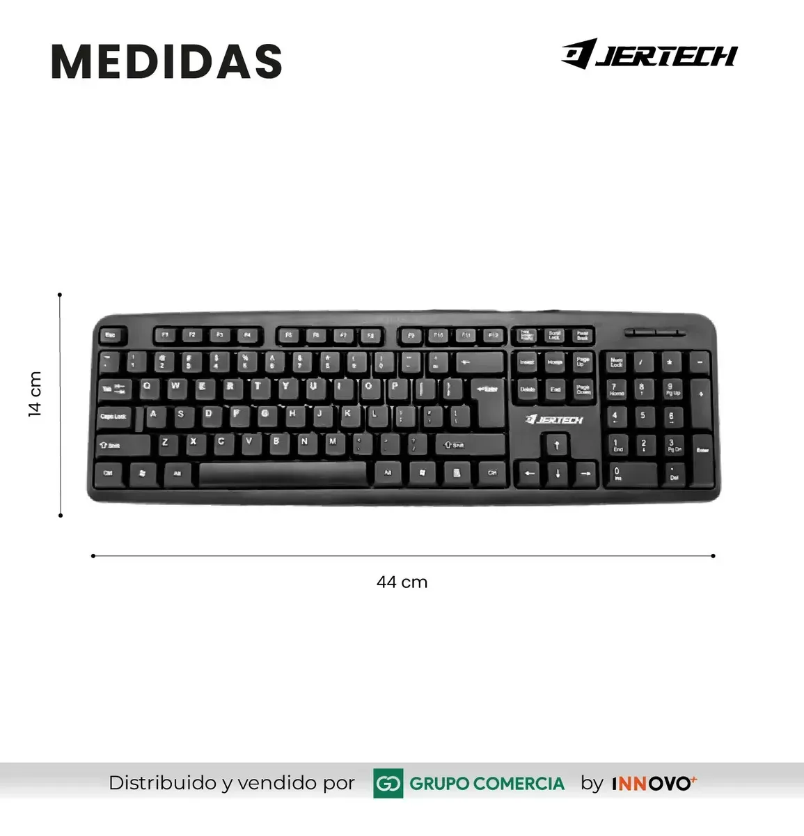 Teclado Jertech K-328 Teclas Silenciosas Compatible Con Pc, Mac Y Android Negro Negro img #7