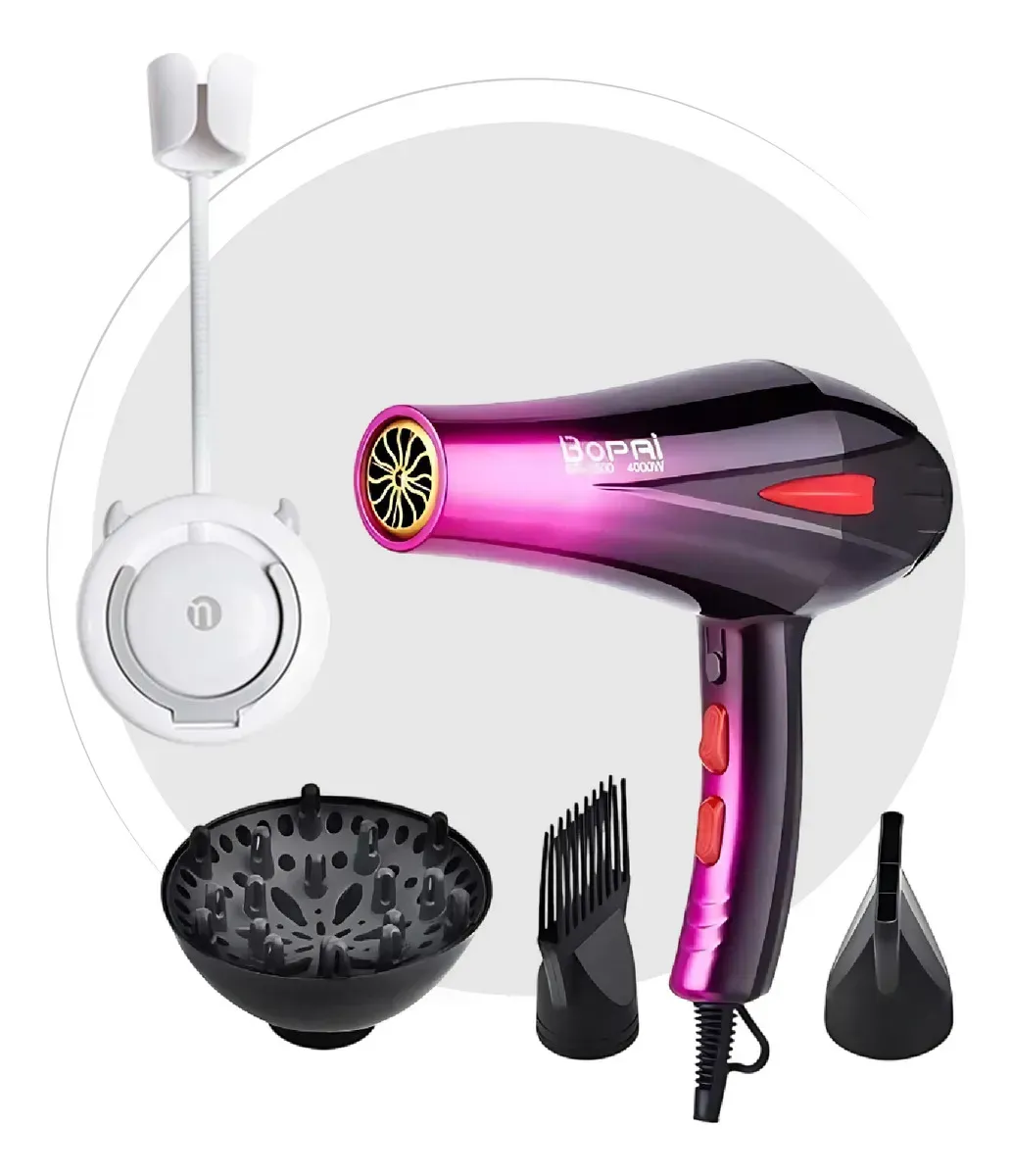 Secador De Cabello Profesional 4000w Con Soporte Giratorio Fucsia Fucsia img #3
