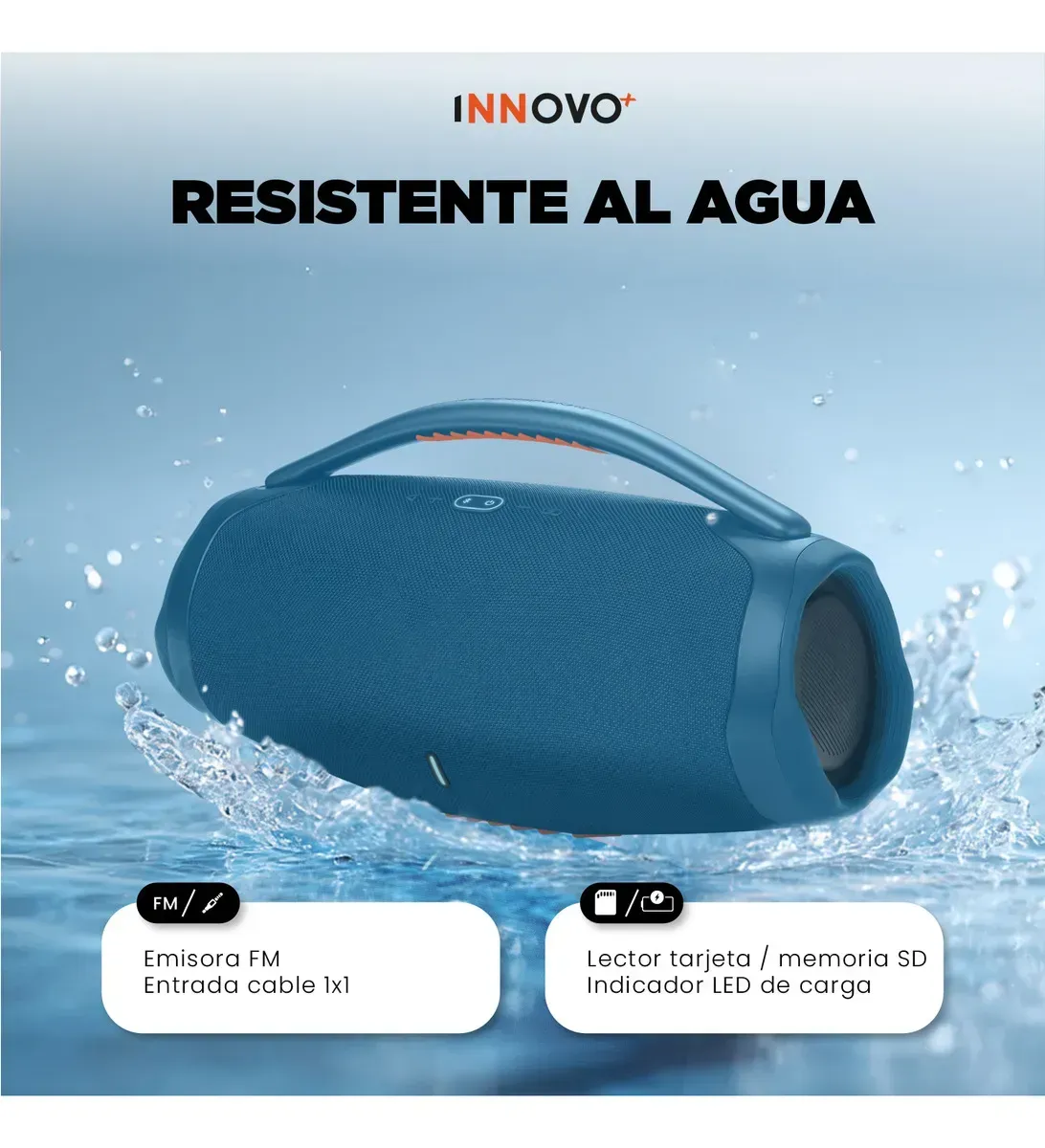 Parlante Bluetooth Booms Box 3 40w Portátil Azul img #1