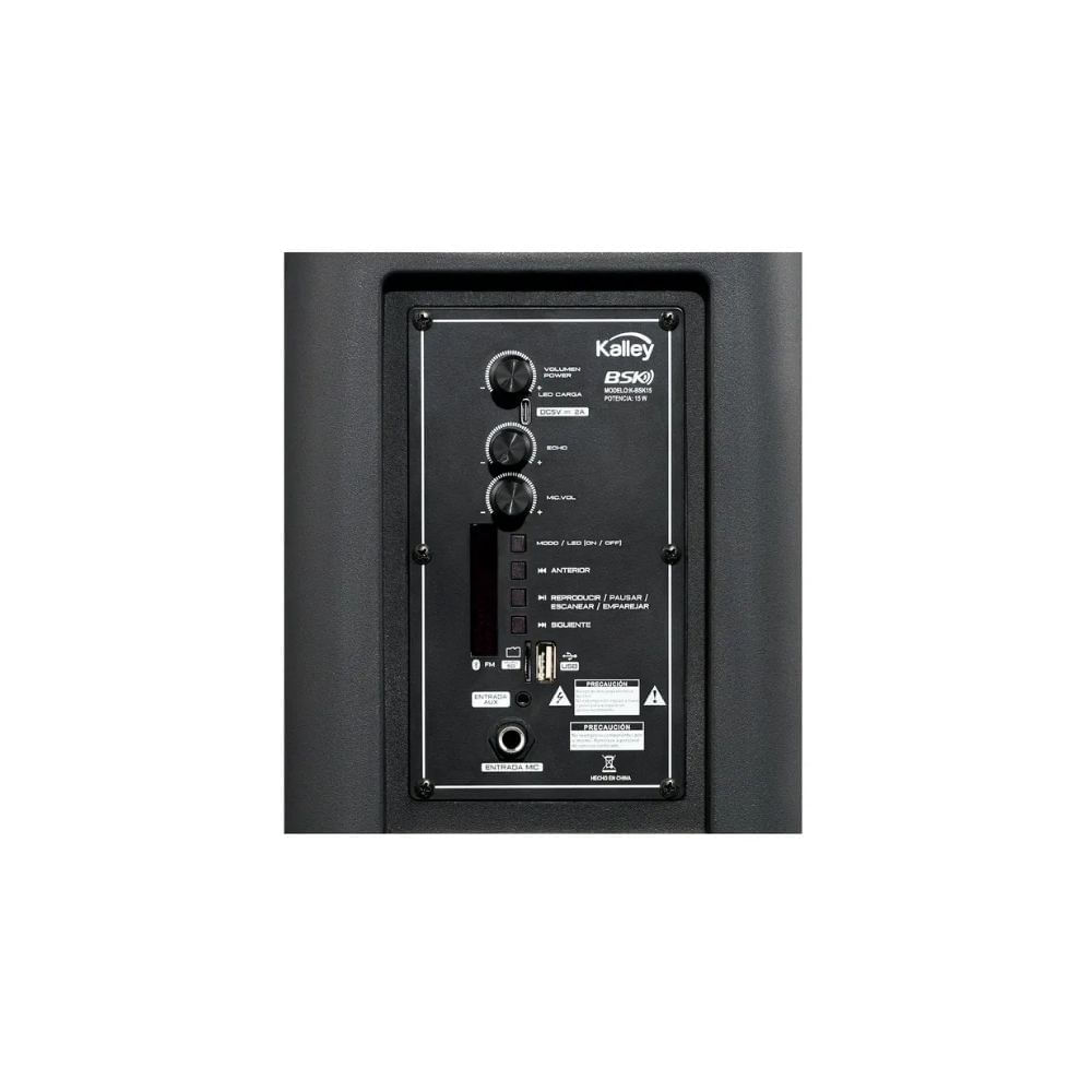Parlante Kalley BSK 15W RMS 200W PMPO Bluetooth Luces LED 2×8” img #6