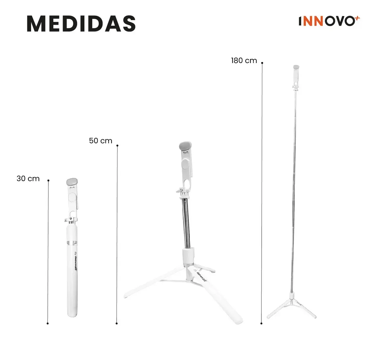 Monopod Trípode 180cm Con Luz Led Profesional Bluetooth Selfie Stick img #2