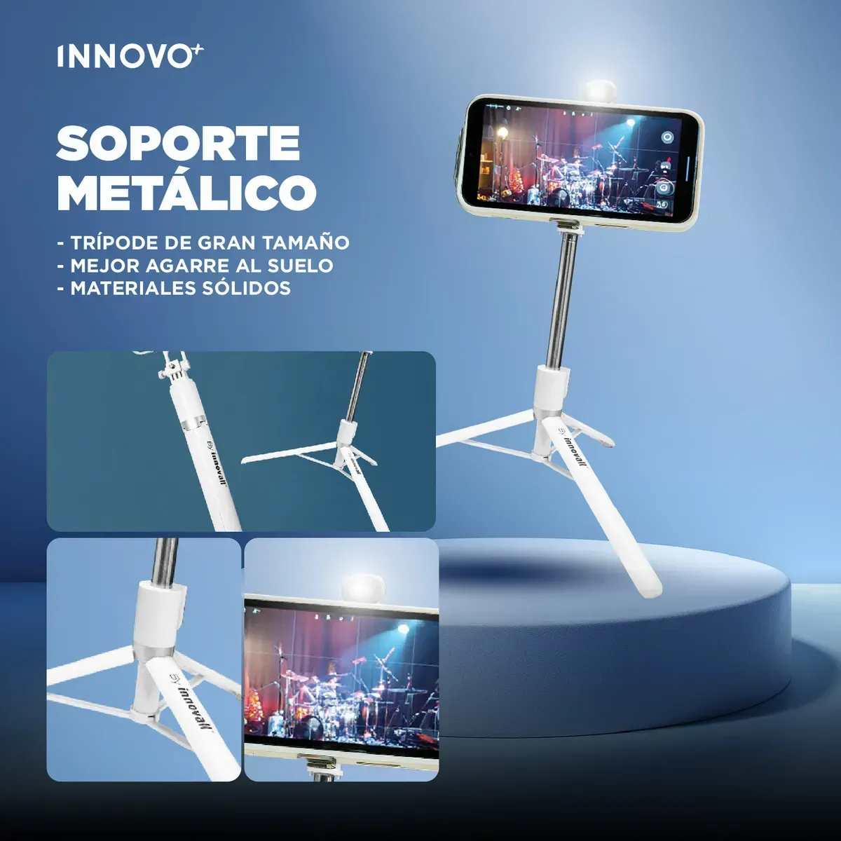 Monopod Trípode 180cm Con Luz Led Profesional Bluetooth Selfie Stick img #5