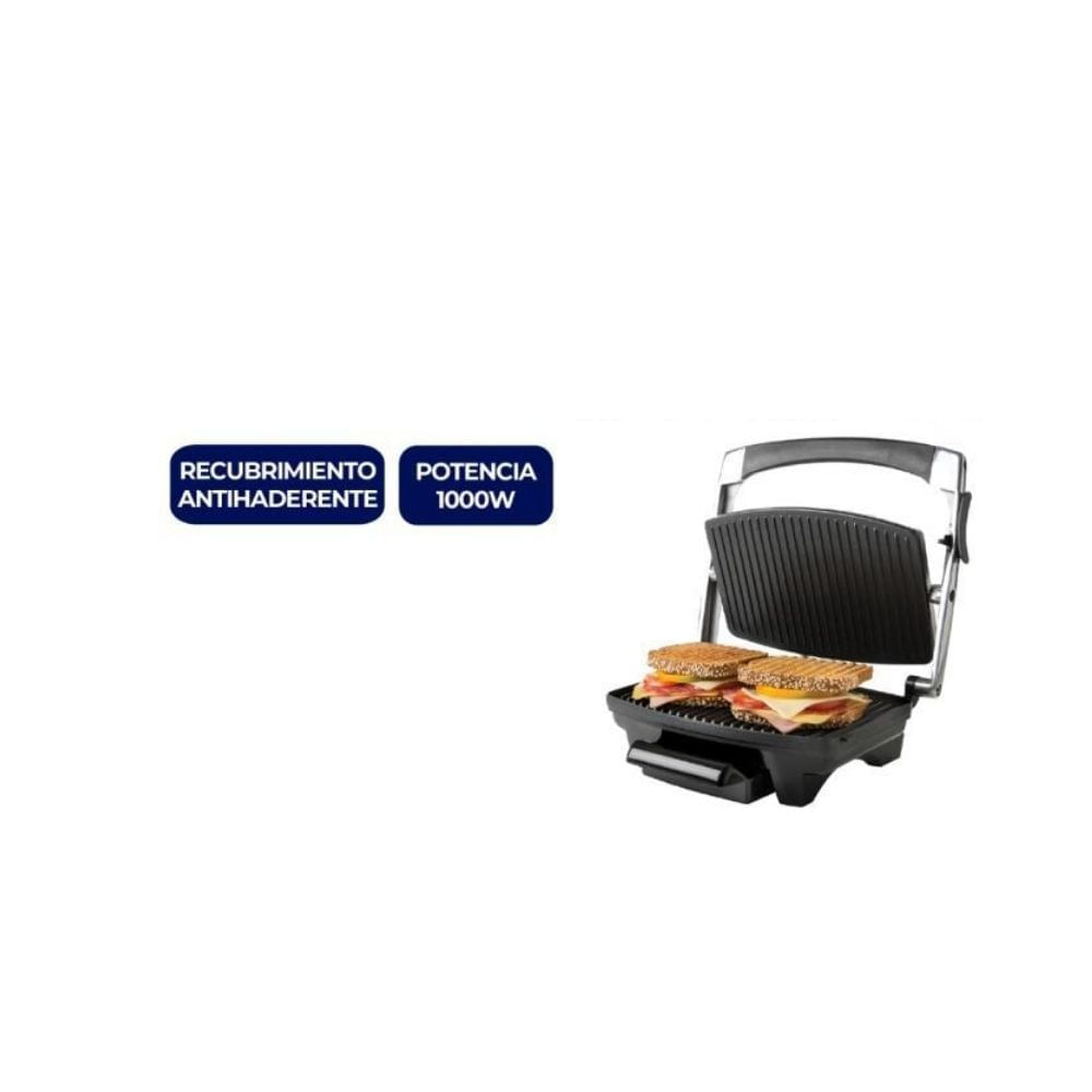Sanduchera Eléctrica Kalley 1000W Parrilla Grill Antiadherente Hogar img #2