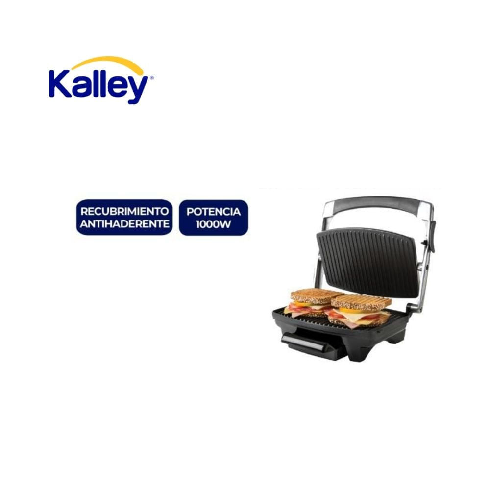 Sanduchera Eléctrica Kalley 1000W Parrilla Grill Antiadherente Hogar img #1