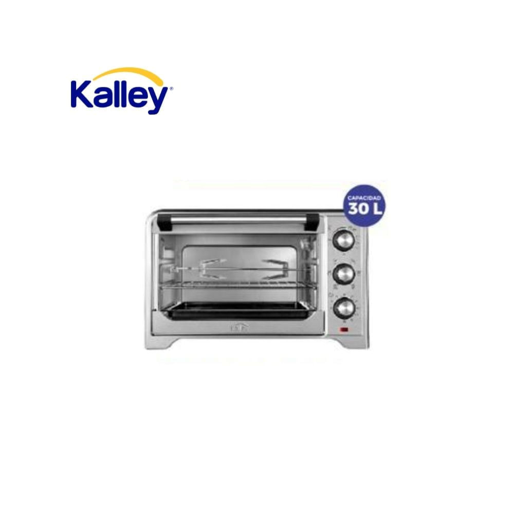 Horno Eléctrico Kalley 30 Litros Inoxidable 1600W Temporizador Asador Tostador img #1