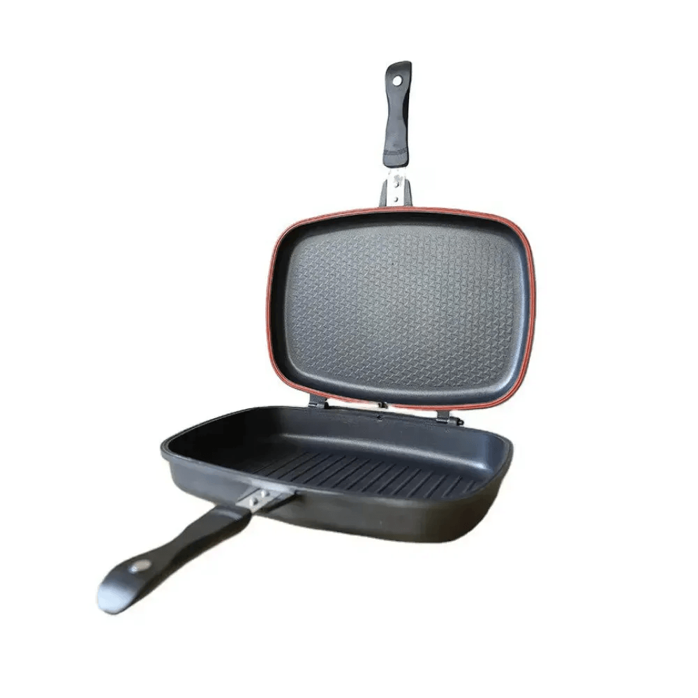 Sartén Doble Parrilla 32 Cm Antiadherente Dual Grill Dessini Italiano Con Repuesto Caucho img #4